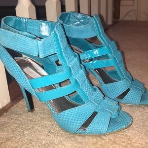 Teal Strappy Heels